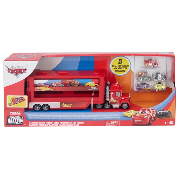 Disney Pixar Cars Mack Mini Racers Hauler Playset with 5 Mini Cars Racers