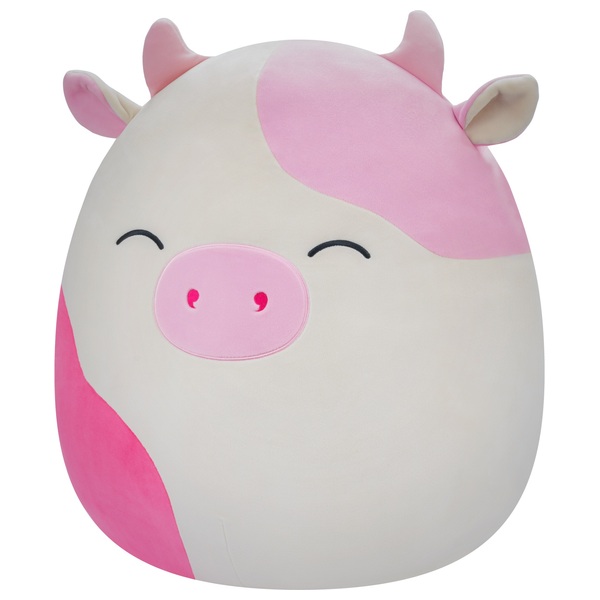 Original Squishmallows 40cm Caedyn the Pink Cow Soft Toy | Smyths Toys ...