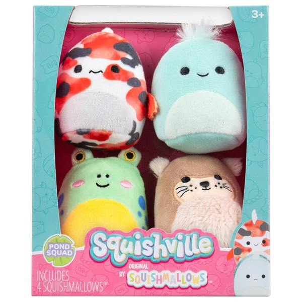 Squishville by Original Squishmallows 5cm Pond Squad Plush 4 Pack ...