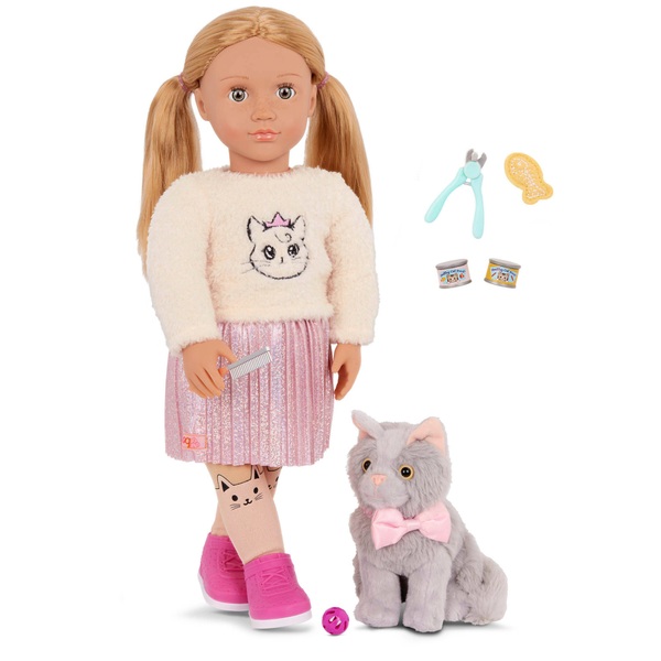 Our Generation Doll Sheela and Sammy Plush Pet Kitten with Accessories