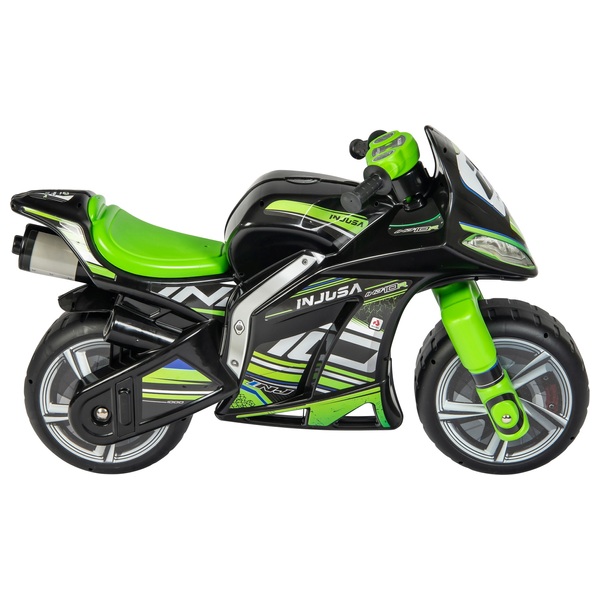 Injusa Foot To Floor Green Motorbike Ride On | Smyths Toys UK