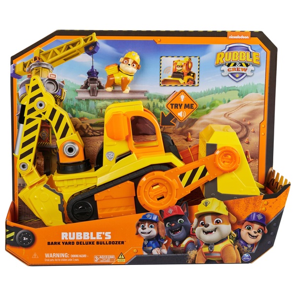 Rubble and Crew Rubble's Bark Yard Deluxe Bulldozer Truck Set | Smyths ...