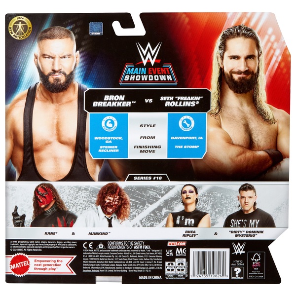 WWE® Main Event Showdown Bron Breakker vs Seth 'Freakin' Rollins 2-Pack ...