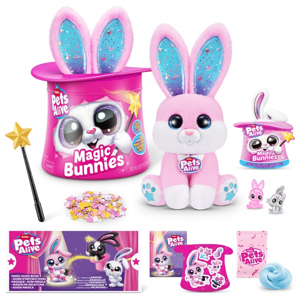 Pets Alive by ZURU Magic Bunnies Interactive Plush Set Pink | Smyths ...