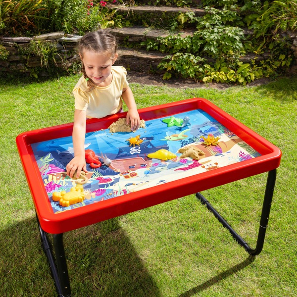 Play Tray Activity Table with Sea Life and Dinosaur Play Mat Set