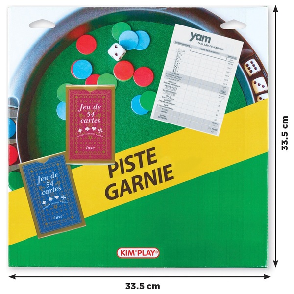 Kim Play Piste De Dés 45 Cm – Jeu De 421 Et Yam's Inclus, Idéale Pour Soirées Jeux En Famille