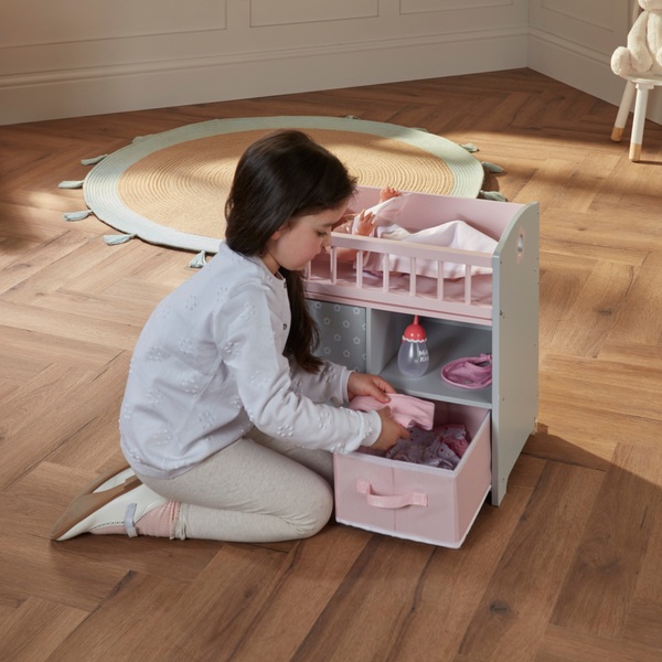 Dimples Baby Doll Wooden Bed and Changing Station | Smyths Toys UK