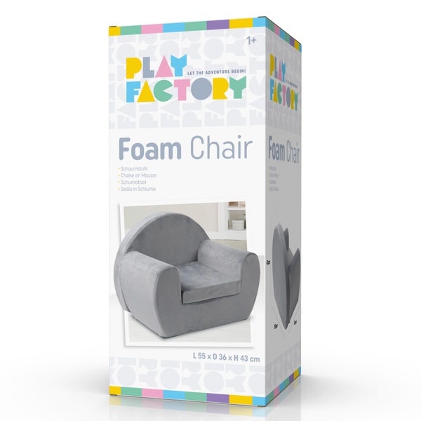 Play Factory Foam Chair in Grey Smyths Toys UK