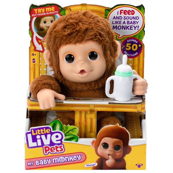 Little Live Pets My Baby Monkey Mango Plush Toy | Smyths Toys UK