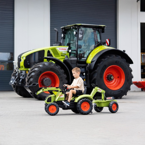 Claas Backhoe with Excavator and Trailer Ride On Smyths Toys UK