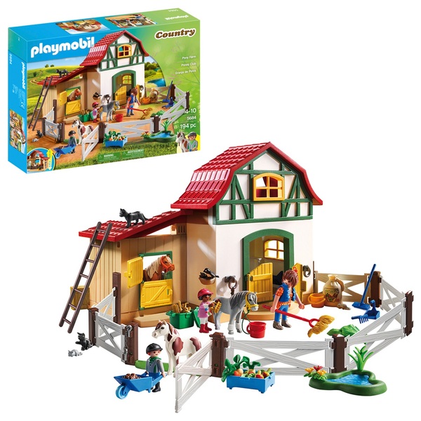 Playmobil 5684 Country Pony Farm with Pony Stalls and Storage Loft ...