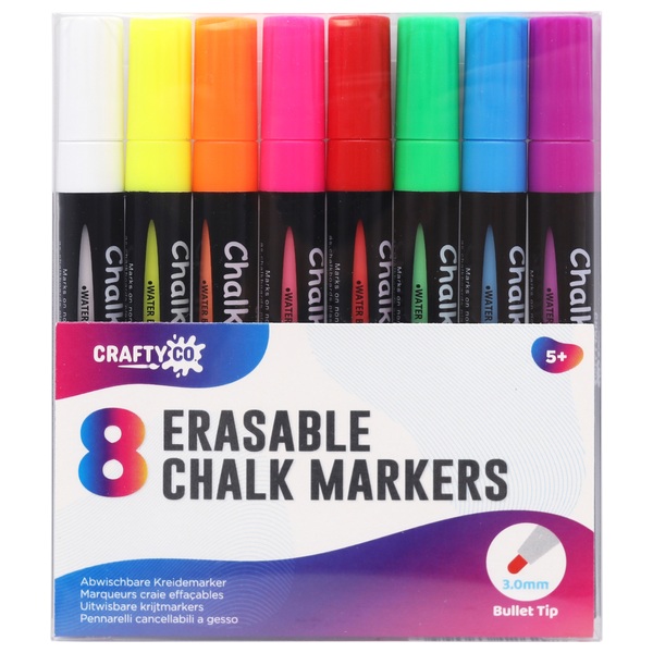 Crafty Co. Erasable Chalk Markers 8 Pack | Smyths Toys UK