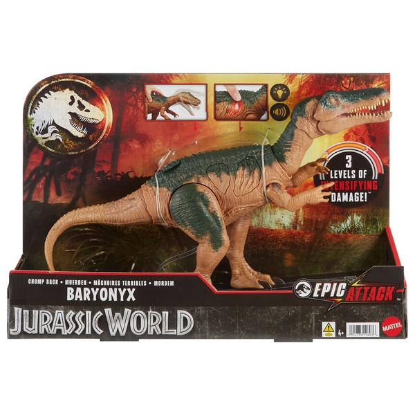 Jurassic World Epic Attack Chomp Back Baryonyx Dinosaur Figure Smyths Toys UK