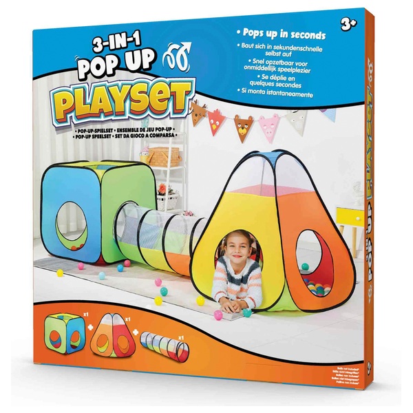 3 in 1 Pop Up Play Tent Set