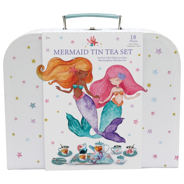 Mermaid tin tea set on sale