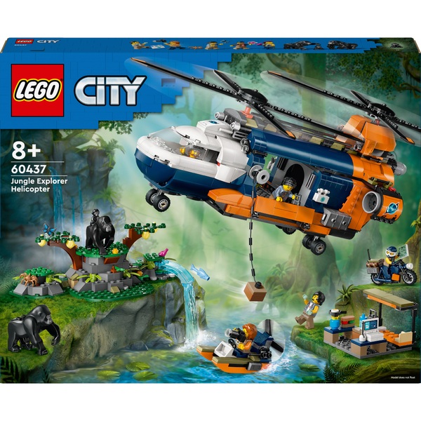 LEGO City 60437 Jungle Explorer Helicopter at Base Camp Set | Smyths ...