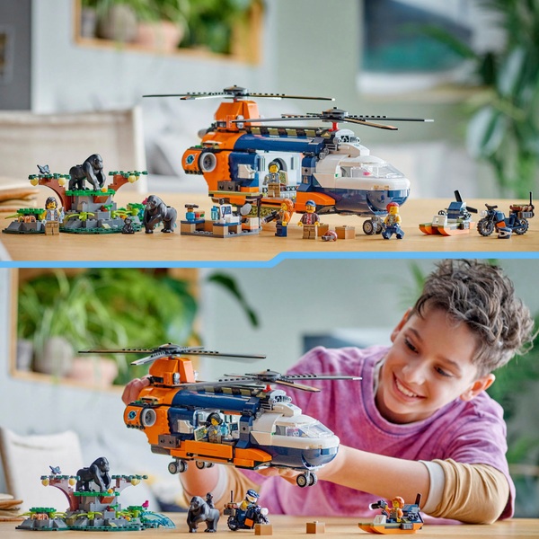 LEGO City 60437 Jungle Explorer Helicopter at Base Camp Set | Smyths ...