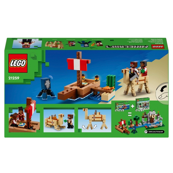 LEGO Minecraft 21259 The Pirate Ship Voyage Set | Smyths Toys UK