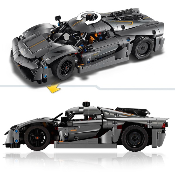 LEGO Technic 42173 Koenigsegg Jesko Absolut Grey Hypercar Set | Smyths ...