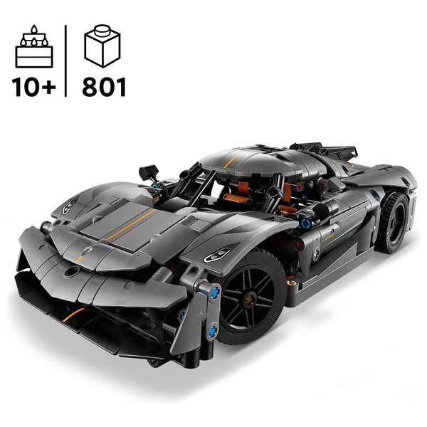 LEGO Technic 42173 Koenigsegg Jesko Absolut Grey Hypercar Set | Smyths Toys Ireland