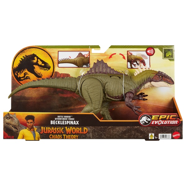 Jurassic World Chaos Theory Battle Roarin' Becklespinax Dinosaur Figure ...