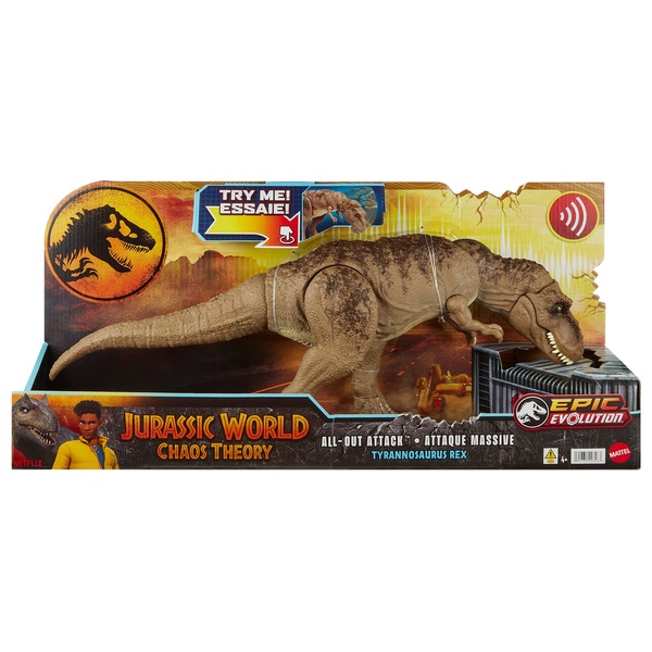 Jurassic World Chaos Theory All Out Attack T-Rex Action Figure | Smyths ...