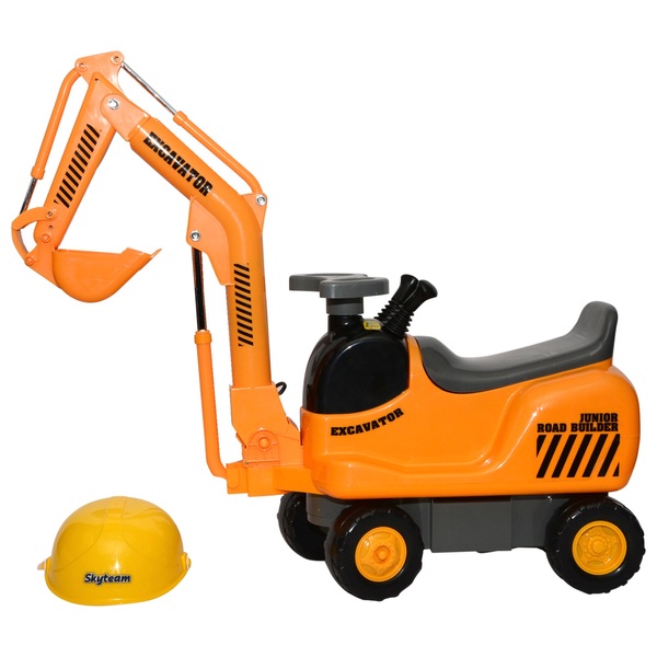 Micro Excavator Ride On and Hard Hat | Smyths Toys UK