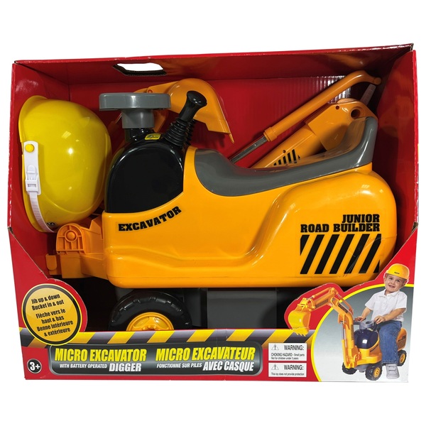 Micro Excavator Ride On and Hard Hat Smyths Toys UK