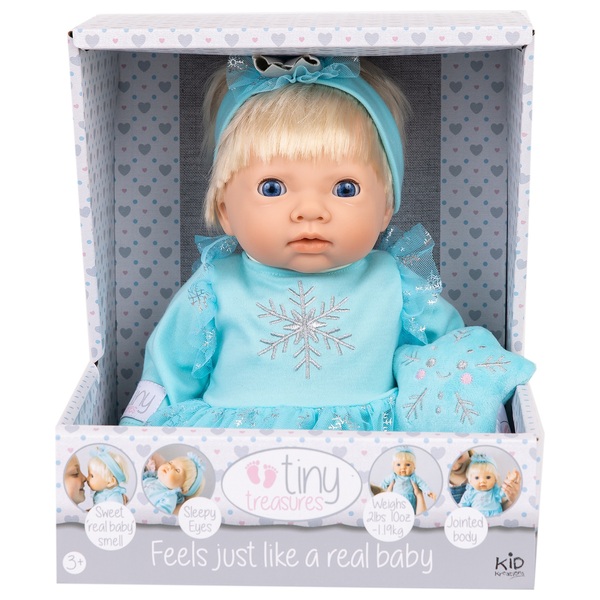 Tiny Treasures 44cm Weighted Snowflake Princess Reborn Baby Doll Set Smyths Toys UK