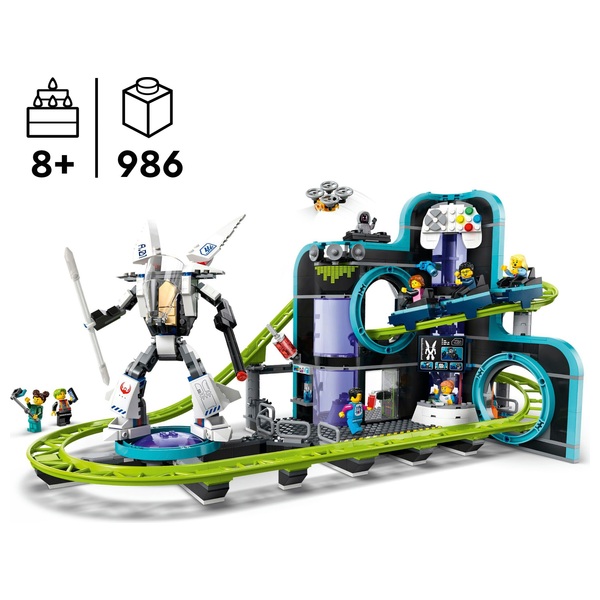 LEGO City 60421 Robot World Roller-Coaster Park Set | Smyths Toys UK