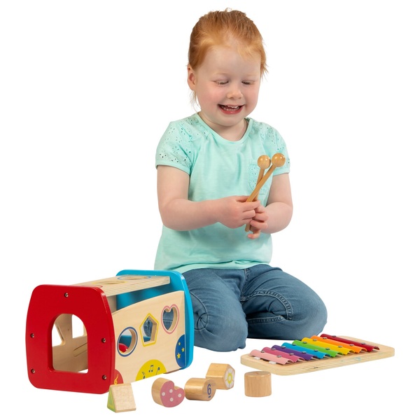 Toys For Month Old Boy TOWO Wooden Hammer Ball And Xylophone Set