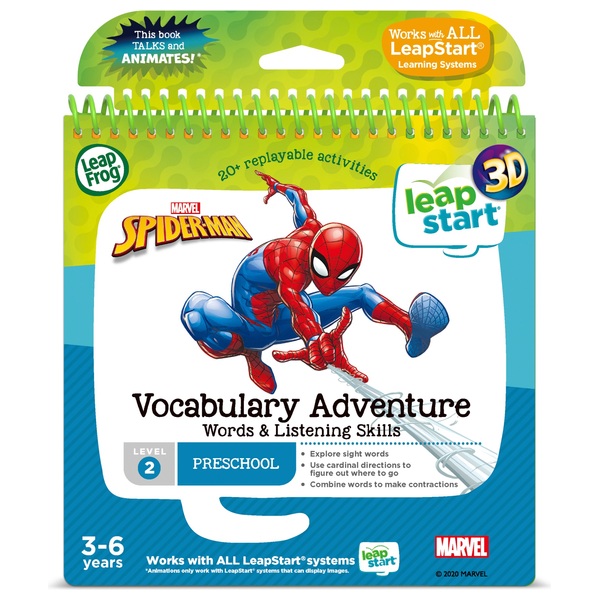 LeapFrog LeapStart Marvel Spider-Man Vocabulary Adventure Book 3D ...