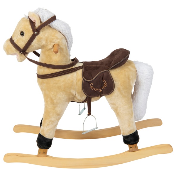 Beige Wooden Rocking Horse | Smyths Toys UK