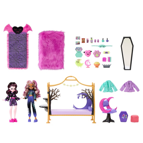 Monster High Playset Creepover Party with Draculaura and Clawdeen Wolf ...