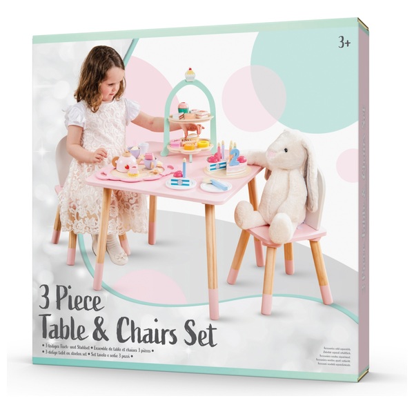 Ivy Lily Wooden 3 Piece Table and Chairs Set