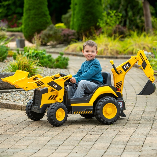 CAT Backhoe Tractor 12V Electric Ride On | Smyths Toys UK