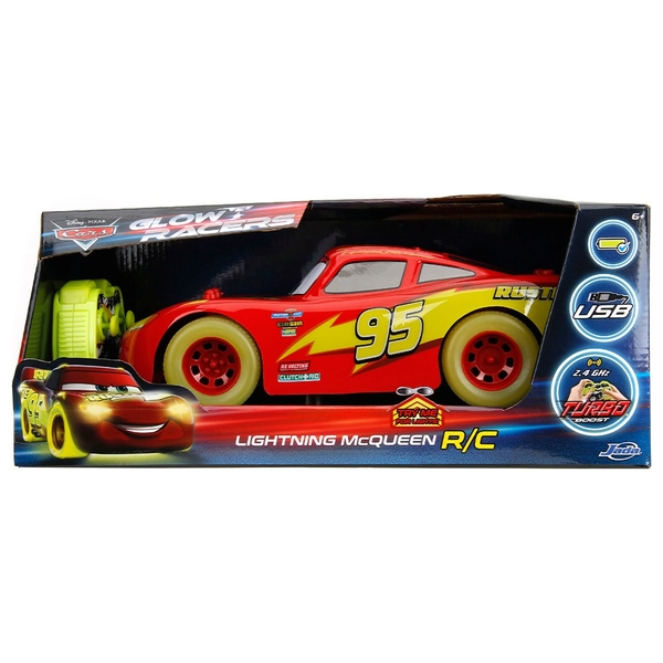 1 14 Disney Pixar Cars Glow Racers Lightning McQueen Radio Control Car Smyths Toys UK