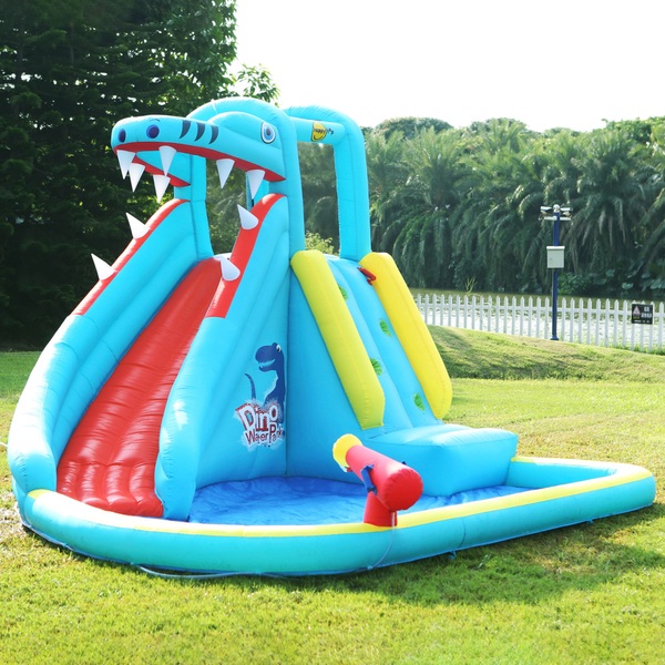 Inflatable pool dino water park popular slide