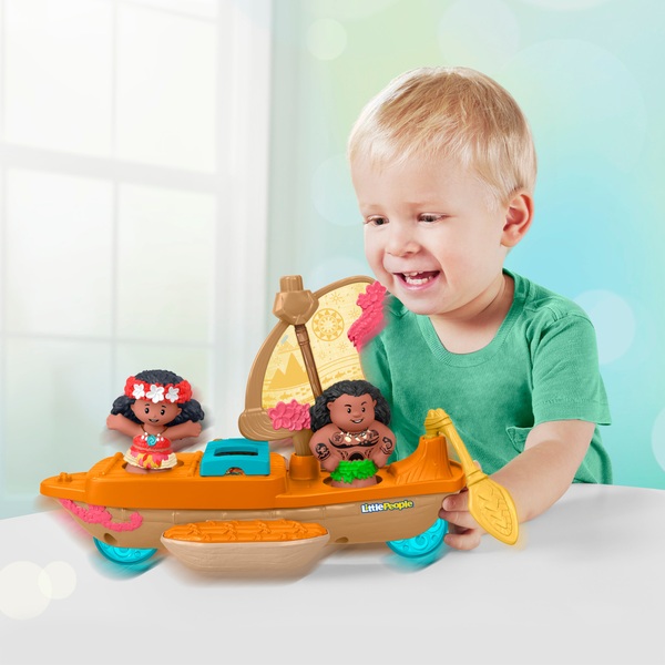 Fisher-Price Little People Disney Princess Moana & Maui's Canoe Set ...