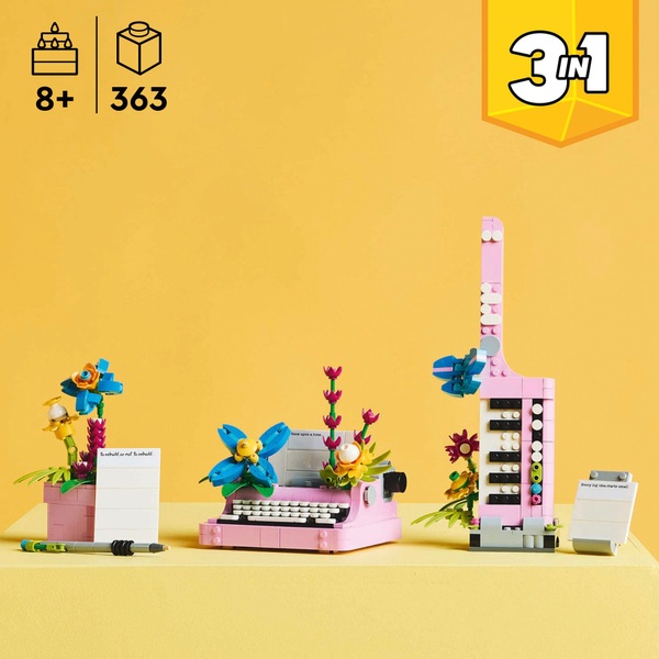 LEGO Creator 31169 3-in-1 Typewriter with Flowers Set | Smyths Toys Ireland