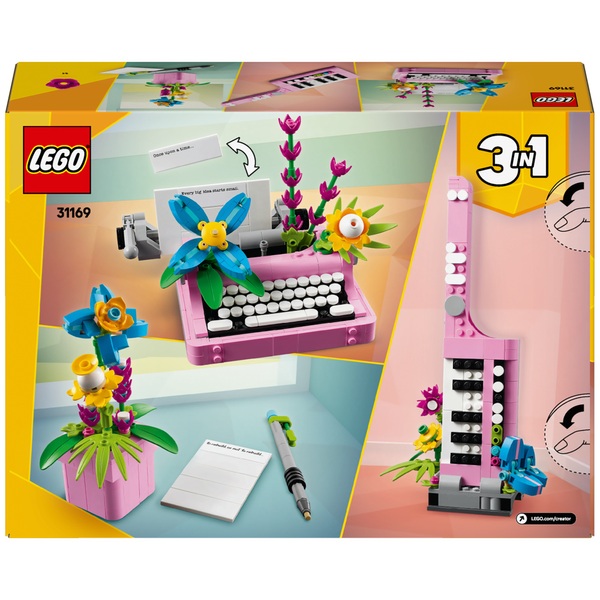 LEGO Creator 31169 3-in-1 Typewriter with Flowers Set | Smyths Toys UK