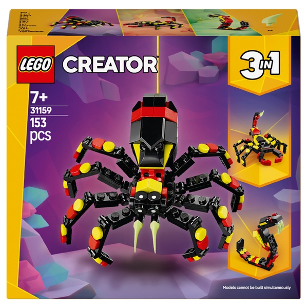 LEGO Creator 31159 3-in-1 Wild Animals: Surprising Spider Set | Smyths ...