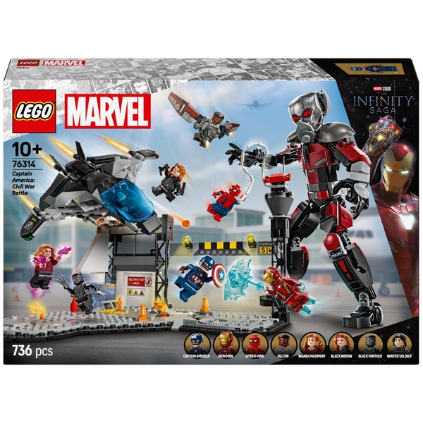 LEGO Marvel 76314 Captain America Civil War Action Battle Set Smyths Toys Ireland