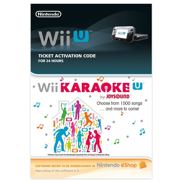 Wii Karaoke U 24hr Pass Wii U DOWNLOAD CARD Nintendo Digital Downloads UK