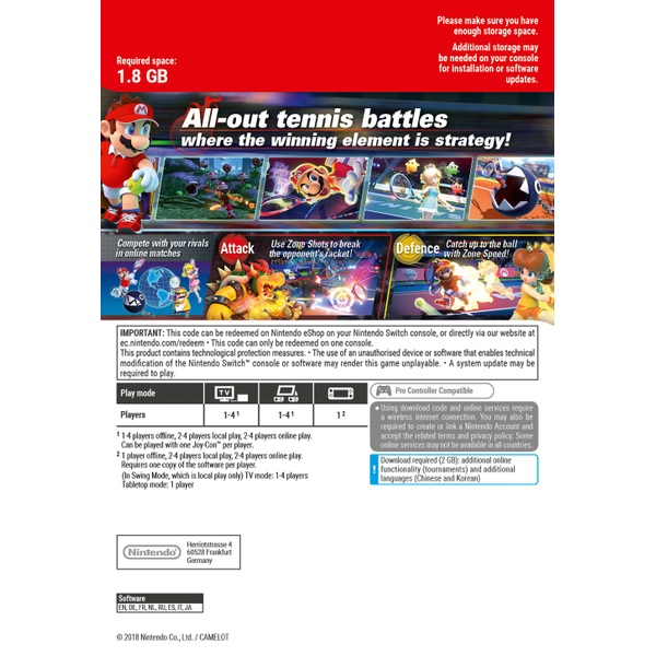 Mario Tennis Aces Nintendo Switch Digital Download Nintendo Digital