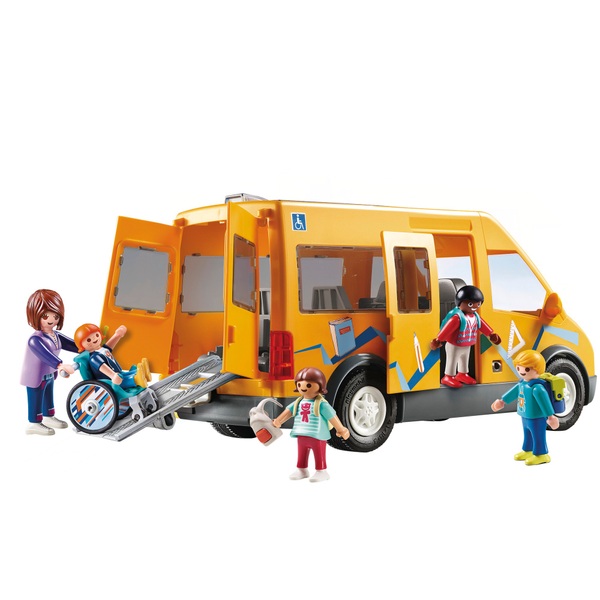 Playmobil 9419 City Life School Van with Folding Ramp | Smyths Toys UK