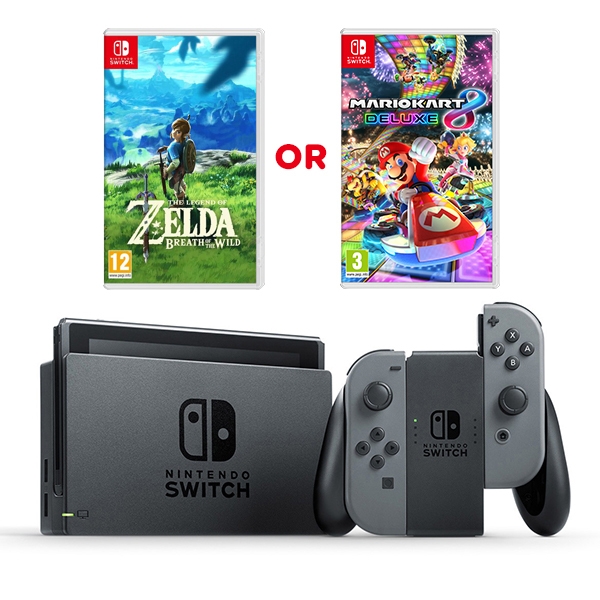Nintendo Switch Grey Console & One Select Game Nintendo Switch