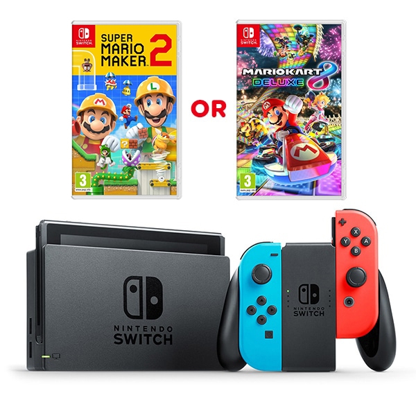 Nintendo Switch Neon Console & One Select Game - Nintendo Switch