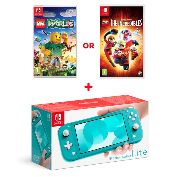 Nintendo Switch Lite Turquoise & Select Game | Smyths Toys UK