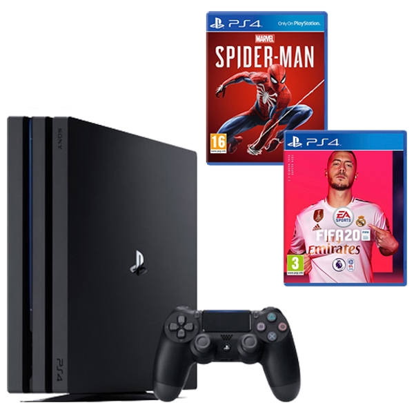 PS4 Pro Black, Spider-Man \u0026 FIFA 20 